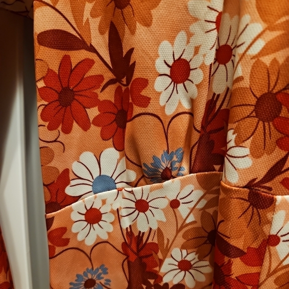 Vtg.70s Hippie/Mod/Disco Floral Handmade Women's M Medium Jumpsuit Wide Leg - Picture 2 of 7